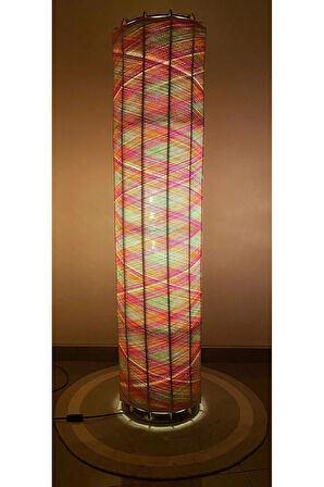 Bohem,Ahşap,Peluş,Modern,Rustik,Doğal El Yapımı Lambader 135*32