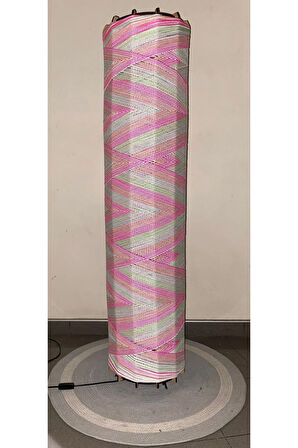 Bohem,Ahşap,Peluş,Modern,Rustik,Doğal El Yapımı Lambader 135*32