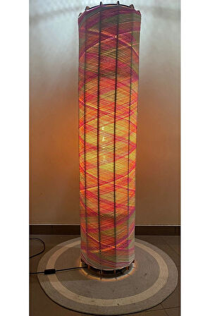 Bohem,Ahşap,Peluş,Modern,Rustik,Doğal El Yapımı Lambader 135*32