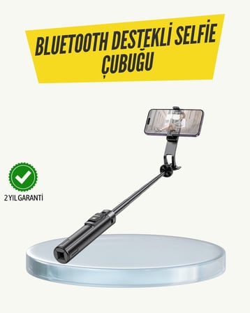 Bluetooth Selfie Çubuğu – Katlanabilir Uzaktan Kumandalı