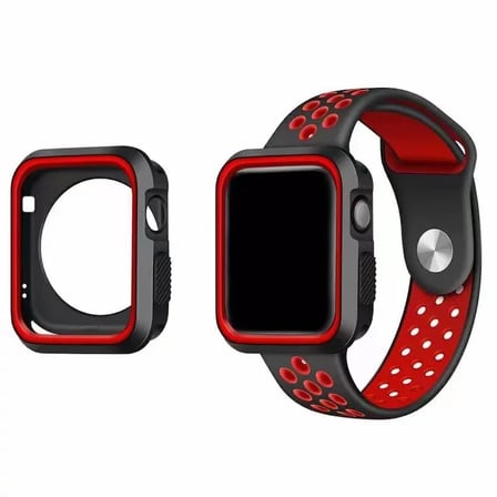 Ally Apple Watch 7-8 41mm 6-5-4 40mm Nike Style Çift Renk Silikon Kılıf 3-2-1 38m
