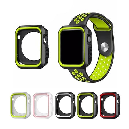 Ally Apple Watch 7-8 41mm 6-5-4 40mm Nike Style Çift Renk Silikon Kılıf 3-2-1 38m