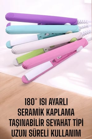 180°C Isı ve Uzun Süre Kalıcı Düzlük Sağlayan Mini Saç Düzleştirici