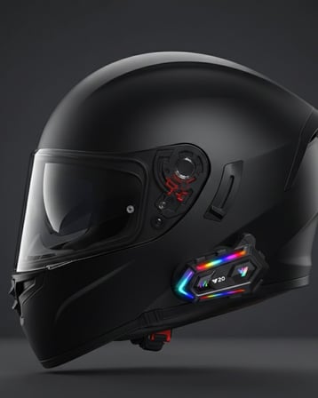 Yeni Nesil Bluetooth 5.3 Motosiklet Intercom RGB Işıklı 1000m Mesafeli
