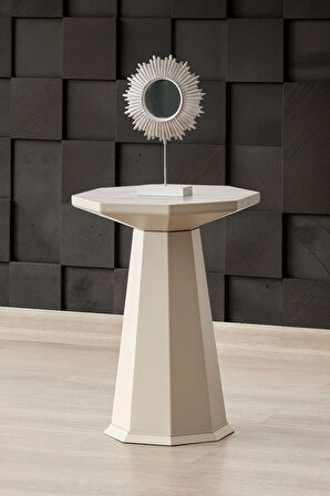 Elegance Sehpa,Tekli Sehpa,Yan Sehpa,Zigon Sehpa -Bej & Soho ( Bej Renk ) Desenli Renk Tabla