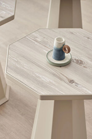 Elegance Sehpa,Tekli Sehpa,Yan Sehpa,Zigon Sehpa -Bej & Soho ( Bej Renk ) Desenli Renk Tabla