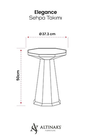 Elegance Sehpa,Tekli Sehpa,Yan Sehpa,Zigon Sehpa - Antrasit & Barok (Ceviz) Renk Tabla
