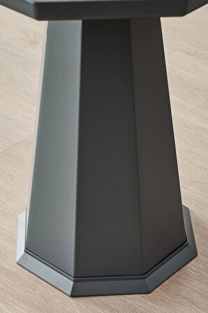 Elegance Sehpa,Tekli Sehpa,Yan Sehpa,Zigon Sehpa - Antrasit & Barok (Ceviz) Renk Tabla