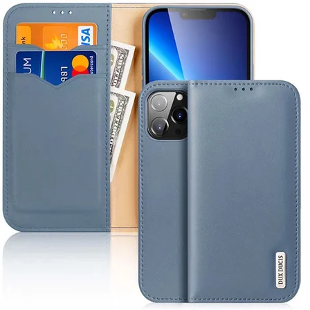Dux Ducis iPhone 13 Pro Max Kılıf Mıknatıslı Cüzdanlı Deri Kılıf Hivo Series-(5775)