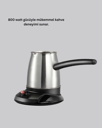 800W Paslanmaz Elektrikli Cezve Gizli Rezistans ve Ergonomik Kulp