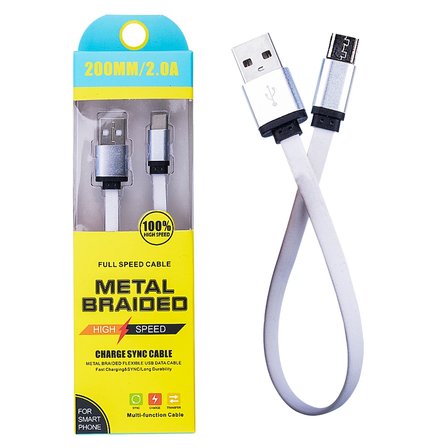 Android Micro 2a 20mm Kısa Yumuşak Dokulu Renkli Usb Kablo-(5775)