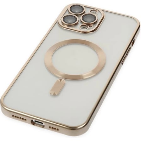 ALLY iPhone 14 Pro 6.1inç Renkli Kenar Lazer Çerçeveli Magsafe Uyumlu Silikon Kılıf-(5775)