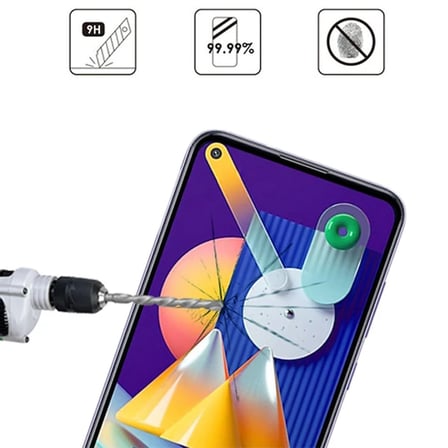ALLY SM Galaxy M11  Full Glue Tempered Cam Ekran Koruyucu-(5775)