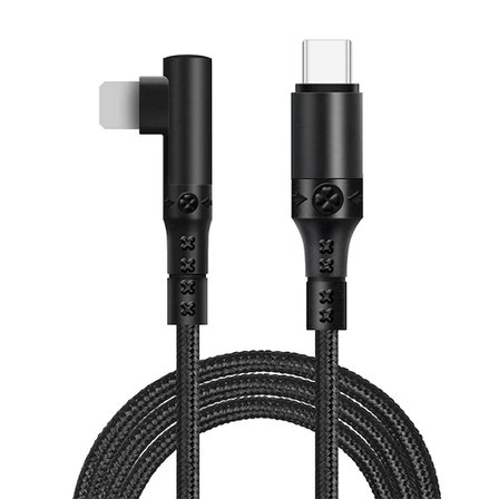 ALLY Type-C to İPhone 20w Lightning Hızlı Şarj Kablosu Oyuncu 90 Derece Kablo-(5775)