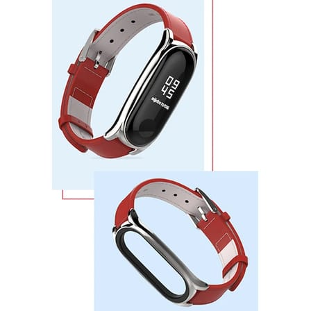 Mijobs Xiaomi Mi Band 5-4  Pu Deri Kayış Kordon-(5775)