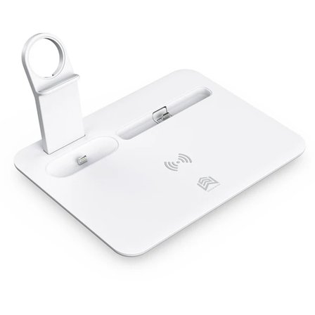 ALLY 4 in1 15W Kablosuz Hızlı Şarj Standı İPhone+İwatch+AirPods Pro Wireless-(5775)