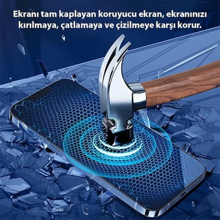 GOR iPhone 13 Pro Max Darbe Emici Ekran Koruyucu Jelatin 5 Adet Set-(5775)
