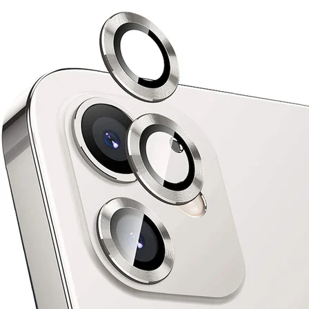 ALLY İphone 12 - 12 Mini 3D Metal Çerçeveli Kamera Lens Koruyucu-(5775)