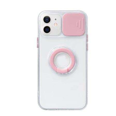 Ally iPhone 11 6.1inç Kılıf Sürgülü Kamera Lens Korumalı Yüzük Standlı Silikon Kılıf-(5775)