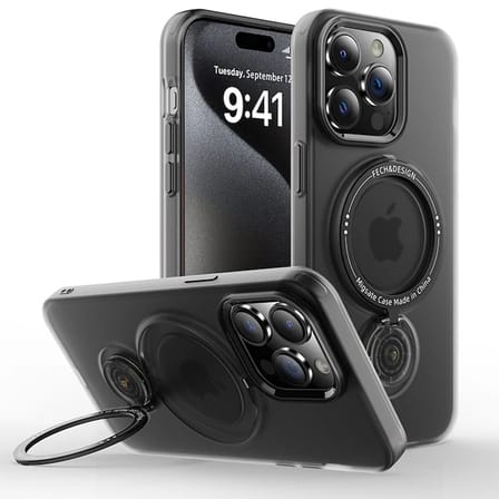 ALLY iPhone 14 Pro İçin Magsafe Uyumlu Standlı Manyetik Silikon Kılıf-(5775)
