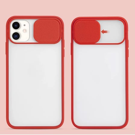 Ally İPhone 12 Mini 5.4 Kamera koruyucu Sürgülü Şeffaf Kılıf-(5775)