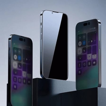 Baseus Crystal iPhone 15 Privacy Full Koruma Tempered Cam Ekran Koruyucu-(5775)