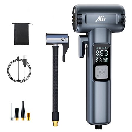 Ally ST-5530 Dijital  Şarjlı Araç Lastik Hava Şişirme Pompası Powerbank Pencere kırıcı-(5775)