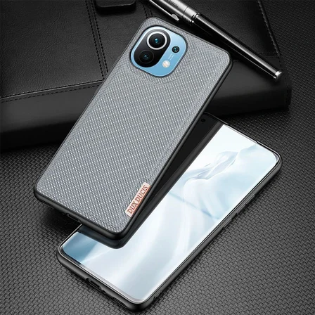 Dux Ducis Fino Serisi Xiaomi Mi 11 Kılıf Premium Dokuma Silikon Kılıf-(5775)