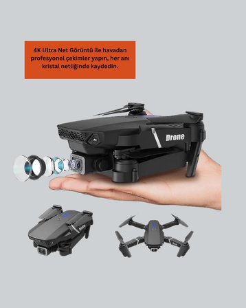 Yükseklik Sabitlemeli Katlanabilir Drone 1080P 4K Kamera Seçenekli