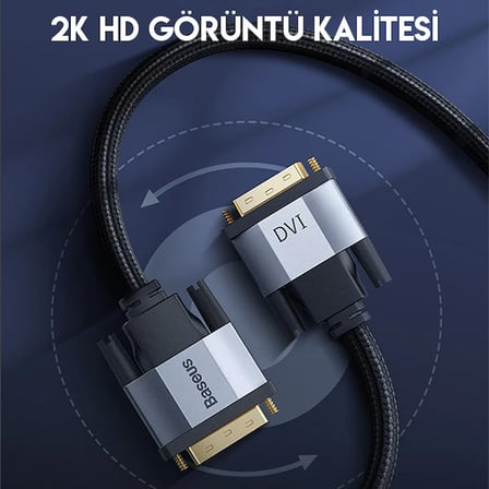 Baseus Enjoyment Series DVI TO DVI HDTV Projector Kablo 1 Metre-(5775)