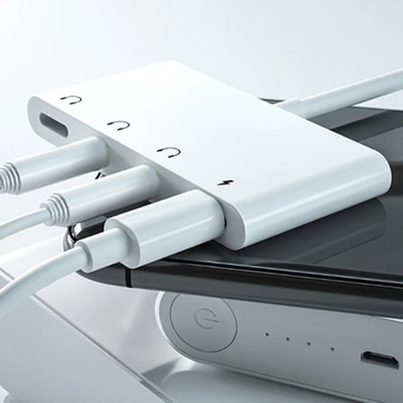 ALLY Andriod Usb Type C 4in1 Otg Ses Adaptörü Çift DC 3.5MM Jack-(5775)