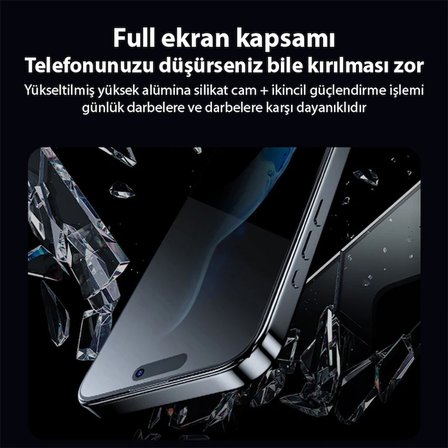 ALLY İPhone 15 3D Full Privacy Gizlilik Cam Ekran Koruyucu Anti-Spy-(5775)