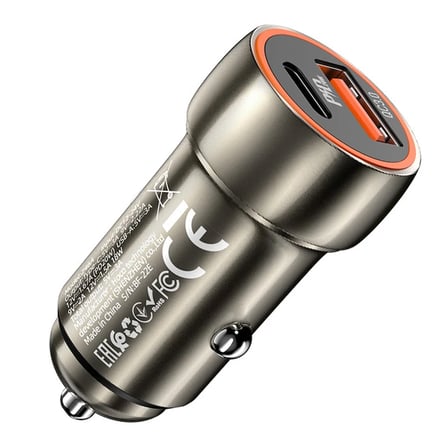 HOCO Z46A PD20W+QC3.0 USB+Type-C Giriş Araç içi Çakmaklık Hızlı Şarj Aleti-(5775)