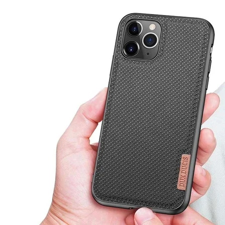 Dux Ducis Fino Serisi iPhone 11 Pro 5.8inç Kılıf Premium Dokuma Silikon Kılıf-(5775)