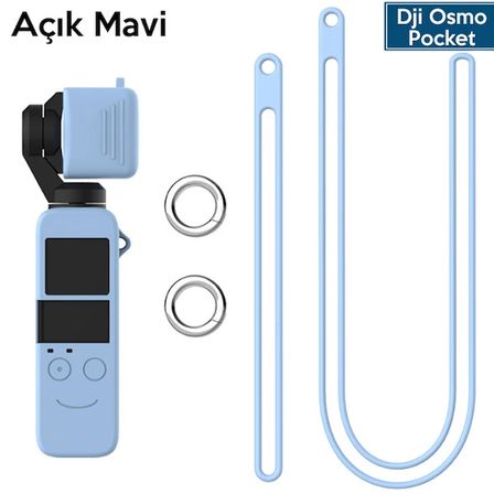 Ally Dji Osmo Pocket Koruyucu Silikon Kılıf+El Ve Boyun Strap Askısı-(5775)