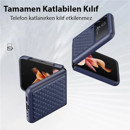 Dux Ducis Venice Series Samsung Galaxy Z Flip4 5G için Premium Deri Kılıf-(5775)