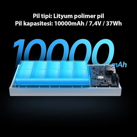 Baseus Adaman2 Digital Display 10000mAh 30W Powerbank Taşınabilir Şarj Cihazı VOOC Edition-(5775)
