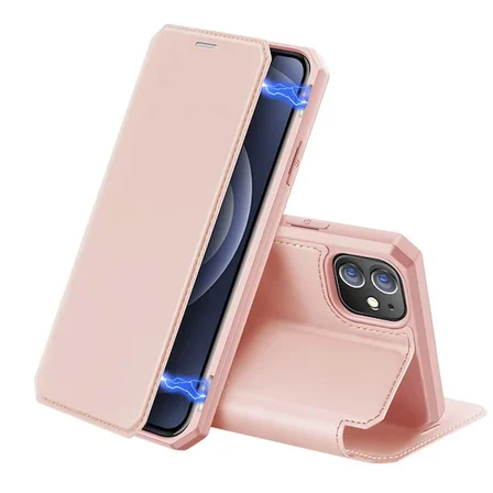 DUX DUCİS iPhone 12/12 Pro Kılıf Mıkantıslı Kapaklı  Flip Cover Kılıf Skin X Series Flip Case-(5775)
