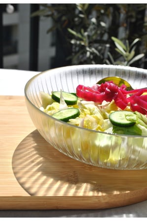 1 Adet Cam Şeffaf 20 Cm Salata Kasesi Orta Boy Salata Tabağı Kase 20 cm