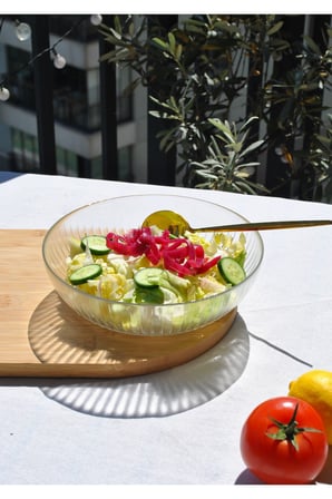1 Adet Cam Şeffaf 20 Cm Salata Kasesi Orta Boy Salata Tabağı Kase 20 cm