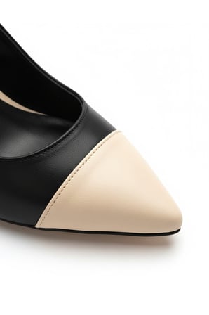 Renk Kontrastlı Arkası Açık Stiletto