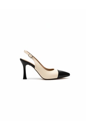 Renk Kontrastlı Arkası Açık Stiletto