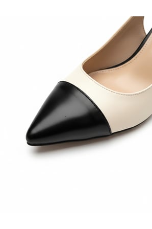 Renk Kontrastlı Arkası Açık Stiletto