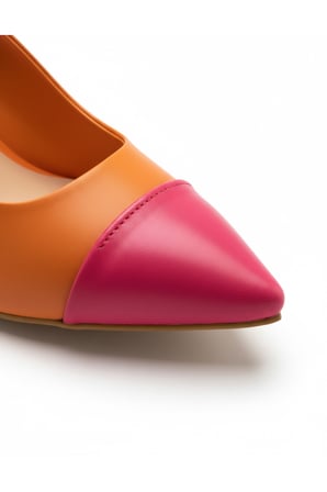 Renk Kontrastlı Arkası Açık Stiletto