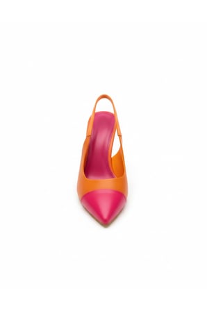 Renk Kontrastlı Arkası Açık Stiletto