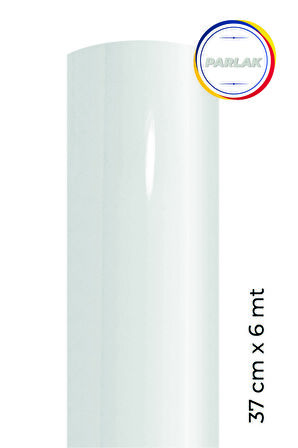 Parlak Beyaz Yapışkanlı Kaplama Folyosu 37 CM  X 6 MT