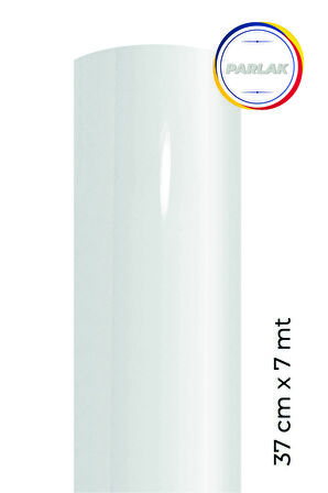 Parlak Beyaz Yapışkanlı Kaplama Folyosu 37 CM  X 7 MT