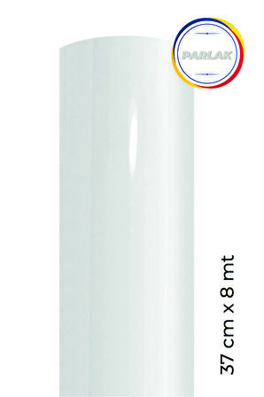 Parlak Beyaz Yapışkanlı Kaplama Folyosu 37 CM  X 8 MT