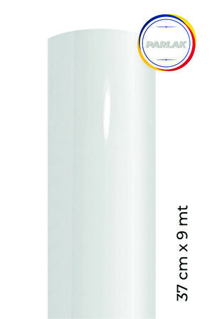 Parlak Beyaz Yapışkanlı Kaplama Folyosu 37 CM  X 9 MT