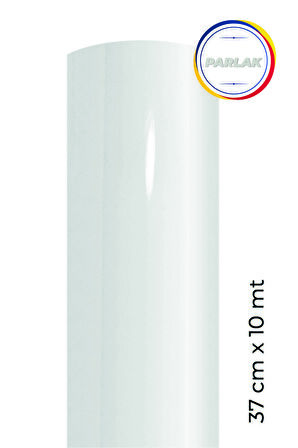 Parlak Beyaz Yapışkanlı Kaplama Folyosu 37 CM  X 10 MT